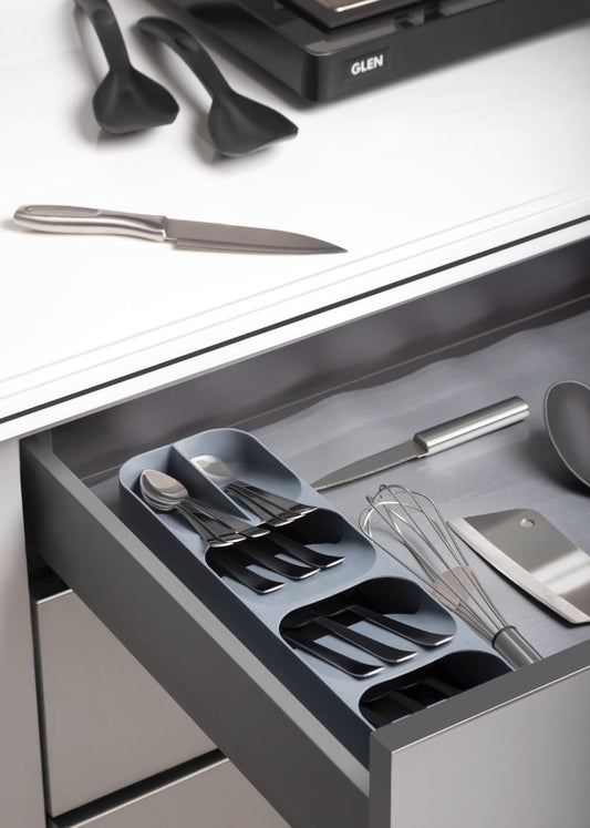 Junk Drawer Organizer Tray for Cutlery Silverware Original Knife and Fork Storage (Pack of2)