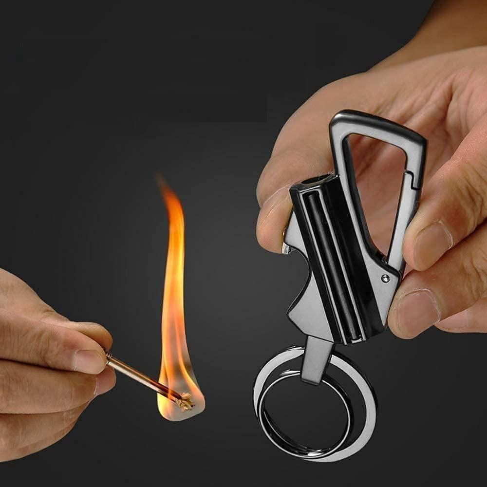 Match Lighter Flint Fire Starter Keychain