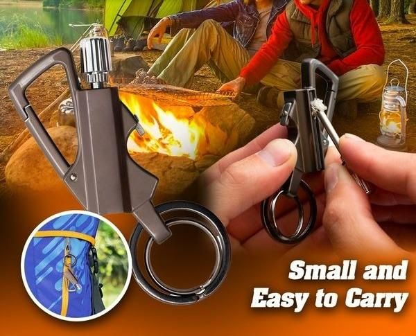 Match Lighter Flint Fire Starter Keychain